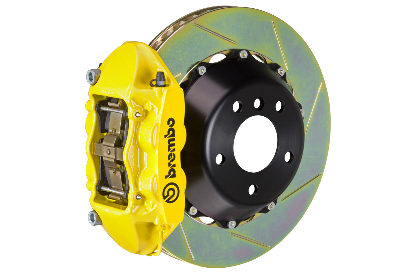 Brembo GT-R Systems 4 Piston Rear Big Brake Kit Yellow Slotted Rotors - 2015-2017 Ford Mustang EcoBoost