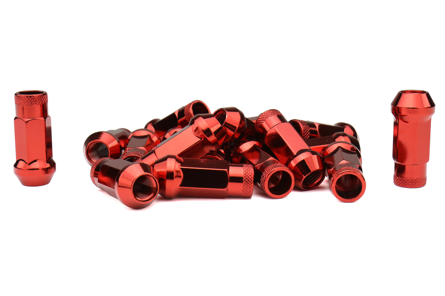 Muteki SR48 Chrome Red Open Ended Lug Nuts 12X1.50
